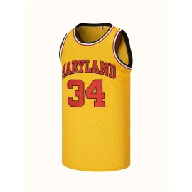 34 Men's Basketball Shirt Sports Training Jersey Yellow Breathable Comfortable S-3XL