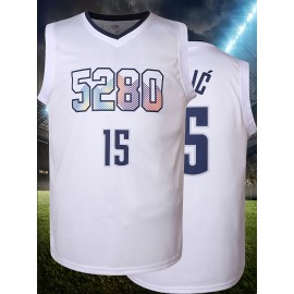 Men'S Basketball Suit # 15 White Basketball Sports Suit S-XXXL