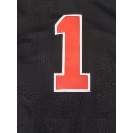 1 Basketball Jersey, Black Basketball Shirt For Training Competition, Sports Uniforms Suitable For Summer Black S-3XL