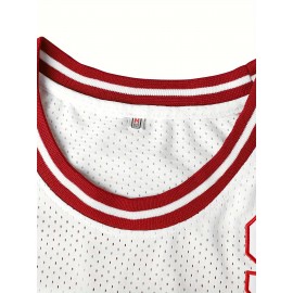 Men's #9 Embroidered Basketball Jersey - Retro Style Polyester Sports Shirt, Round Neck, Loose Fit, Black & White, S-3XL for Team Sports & Casual Wear