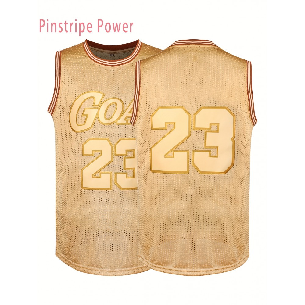 Men'S # 23 Yellow Basketball Shirt Breathable Lightweight Sleeveless Tank Top Suitable For Sports And Casual Wear Classic Fashion Design Machine Washable Size S-3XL