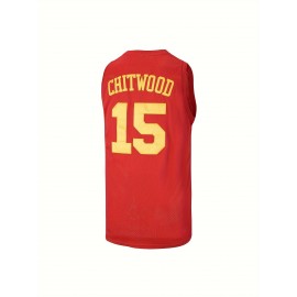 15 Basketball Jersey Stitched Hickory High School Basketball Vest Red S-3XL