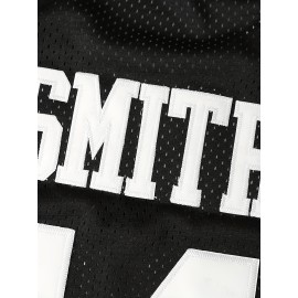 Men'S # 14 Black Basketball Shirt - V-neck Design Breathable Polyester Fiber Suitable For Training, Competition, And Casual Wear S-3XL
