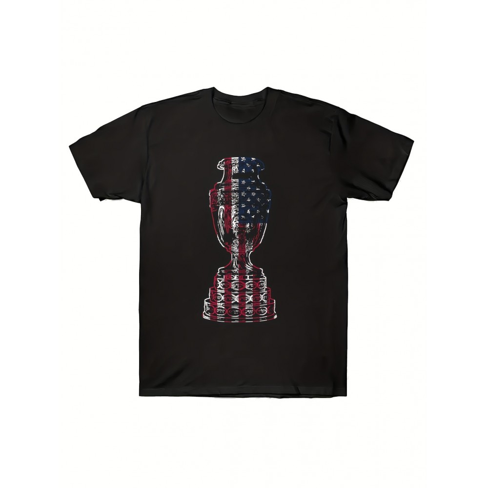 America's Cup Trophy Printed 100% Cotton T-shirt