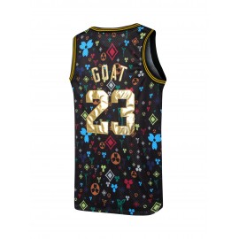 Men's 24#Black Embroidered Basketball Jersey For Street Casual Sports Training Or Competition