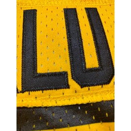 Men's 43 Black and yellow color blocking Embroidery Sport Jersey : V-neck short sleeves Breathable Sports Uniform For Training Competition