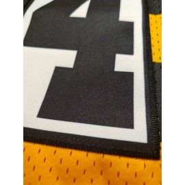 Men'S #14 Black and yellow color blocking Embroidery Sport Jersey : V-neck short sleeves Breathable Sports Uniform For Training Competition