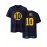 Men's #10 Dark Blue Retro Mesh Embroidery Sport Jersey : V-neck short sleeves Breathable Sports T-shirt For Training Competition