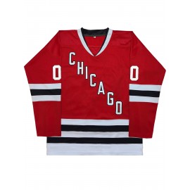 Men'S #00 Embroidery Red ice hockey Sport Jersey : V-neck short sleeves Breathable Sports Uniform For Training Competition