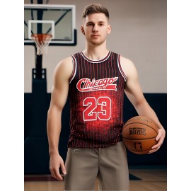 90's Retro Style Men Basketball Clothing, 23# Camouflage Fashion Trend Blockbuster Passion All Match Holiday Carnival