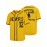 Men's #12 Yellow Stripes Baseball Jersey, Classic Retro Letter Embroidery Design Breathable Short Sleeve T-Shirt