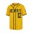 Men's #12 Yellow Stripes Baseball Jersey, Classic Retro Letter Embroidery Design Breathable Short Sleeve T-Shirt
