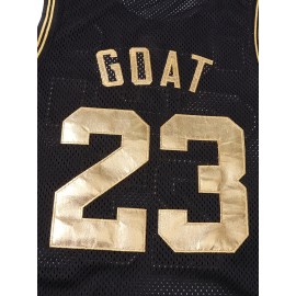 Men's 23# Throwback Basketball Jersey, Vintage Embroidered Crewneck Breathable Race Training Uniform