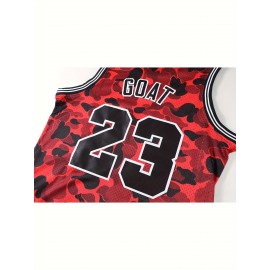 90s Representative Works, 23# Men's Basketball Jersey, Sleeveless Topembroidered Crewneck Breathable Race Training Uniform Jersey