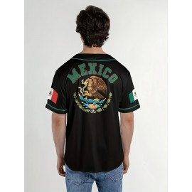 Men's Mexico Flag Baseball Jersey - Vibrant National Pride Design, Comfortable Fit for Men And Women, S-3XL Sizes, Perfect for Baseball Fans And Enthusiasts