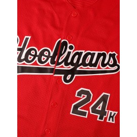 Men's #47 24K Baseball Jersey Magic Red Size S-XXXL Stitched Name And Number