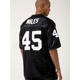 Mens Boobie Miles Retro Football Jersey - Premium Embroidered Stitching, Iconic V-Neck, Classic White Rugby Style, Showcasing Bold Number #45 For Unmatched Team Spirit