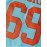 Men'S Blue # 69 Ice Hockey Sports Shirt, Loose Embroidered Long Sleeves, Sports Fashion Casual, Street Breathable