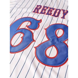 Men's #82 Benchwarmers Vintage Baseball Jersey - Reedy Richie Goodman Pinstriped Retro Sports Shirt, Moisture-Wicking Polyester, Loose Fit for Parties, Casual & Athletic Wear