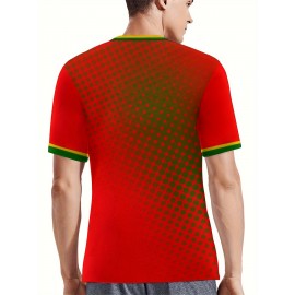Professional Sports Fabric Men'S Creative Pattern Print Country Home Soccer Jersey T-shirt
