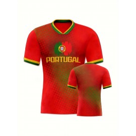 Professional Sports Fabric Men'S Creative Pattern Print Country Home Soccer Jersey T-shirt