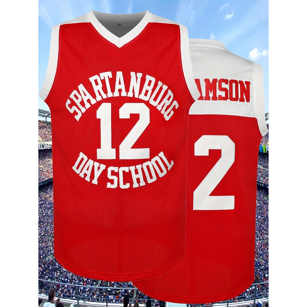 Men'S American Basketball Shirt # 12 Red Basketball Shirt