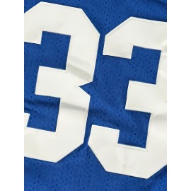 Men'S # 33 Blue Embroidered Breathable Polyester Basketball Shirt - Sleeveless Loose Fit Suitable For Casual And Team Sports Summer Outdoor Training S-3XL
