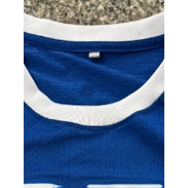 Men'S # 33 Blue Embroidered Breathable Polyester Basketball Shirt - Sleeveless Loose Fit Suitable For Casual And Team Sports Summer Outdoor Training S-3XL