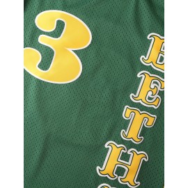 Men'S # 3 Embroidered Basketball Shirt Breathable And Comfortable Sleeveless Sportswear Suitable For Training, Competition, Sports S-3XL