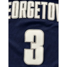 Men's #3 Dark Blue Basketball Jersey - Breathable Polyester, V-Neck, Lettering & Numbers, Perfect for Sports & Casual Wear