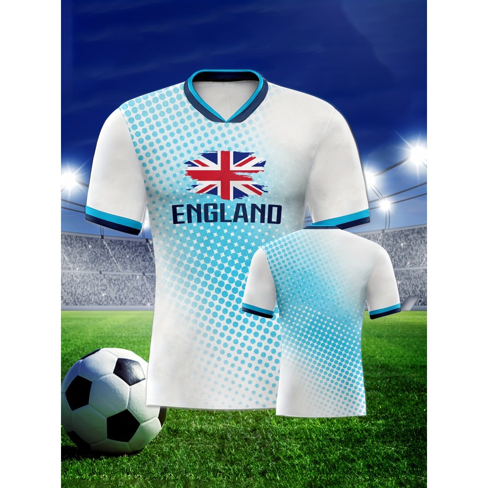 Professional Sports Fabric Men'S Creative Pattern Print England Home Soccer Jersey T-shirt