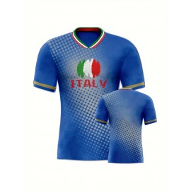 Professional Sports Fabric Men'S Creative Pattern Print Country Home Soccer Jersey T-shirt