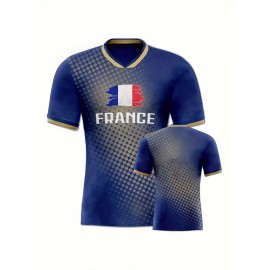 Professional Sports Fabric Men'S Creative Pattern Print Country Home Soccer Jersey T-shirt