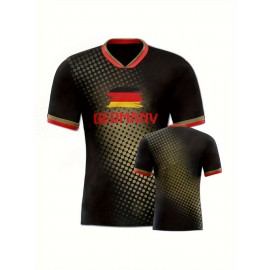Professional Sports Fabric Men'S Creative Pattern Print Country Home Soccer Jersey T-shirt