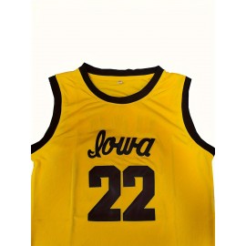 Men's #22 Basketball Jersey - Breathable, Comfort Fit Tank Top for Training & Sports, Yellow, Sizes S-3XL