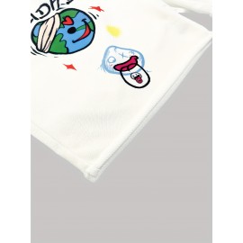 Vibrant Alphabet Print Knit Shorts - Elastic Drawstring Waist, Micro Elastic Polyester Fabric, Casual Style for Spring, Summer, and Fall - Womens High Waist Comfortable Shorts for Everyday Wear