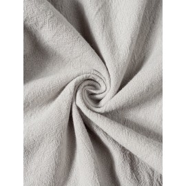 1pc Women'S Casual Polyester Shorts, Solid Color, All-Season, Woven Fabric, with Fake Drawstring Detail