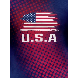 USA America Country Home Soccer Jersey T-shirt, Professional Sports Fabric Women's Creative Pattern Print, As Gifts For Sports Fans