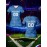 Customizable Women's V-Neck Football Jersey - Personalized Name & Number, Breathable Polyester, Quick-Dry Sports Top for Team Training, Casual Wear, and Fitness - Blue Camouflage Design