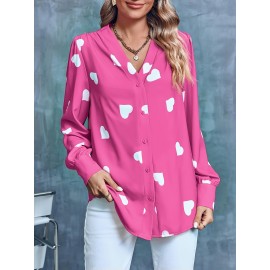 Women's Business Casual Tops Summer Long Sleeve Silk Button Down Shirts V Neck Chiffon Blouse