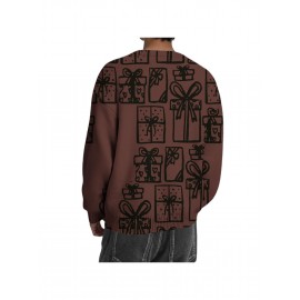 Men'S Winter Coat & T-Shirt - Long Sleeve Round Neck Thermal Base Layer, Olive Green with All-Over Print, Regular Fit Casual & Formal Wear, Warm Layering Top for Cold Weather, Versatile Everyday & Formal Outfits, Durable & Comfortable Men'S Fashion