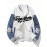 Men'S Large Size Casual Baseball Jacket with Letter Print & Team Spirit Design - Warm Outerwear, Snap Closure & Functional Pockets, Spring/Fall Outdoor Sports Apparel, Christmas Gift for Men (No Hat Included) - Trendy Casual Style for Casual Attire