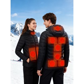 Men's Plus-size Heated Hooded Coat for Winter -25th District A Multi-zone Heating Jacket Suitable for Sports, Mountaineering, Skiing And Outdoor Activities, with Unisex Styles for Both Men And Women, PLUS SIZE, Cold Weather Gear, Sporty Design