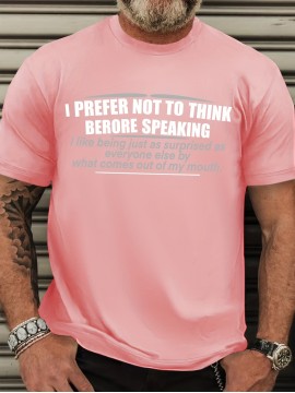Plus Size Men's Crew Neck T-Shirt - Soft, Breathable, and Stretchy 100% Polyester Knit Fabric, Regular Fit with Funny Humorous Slogan for Spring, Summer, and Fall Seasons