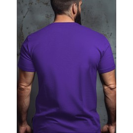 Plus Size Men's Crew Neck T-Shirt - Soft, Breathable, and Stretchy 100% Polyester Knit Fabric, Regular Fit with Funny Humorous Slogan for Spring, Summer, and Fall Seasons
