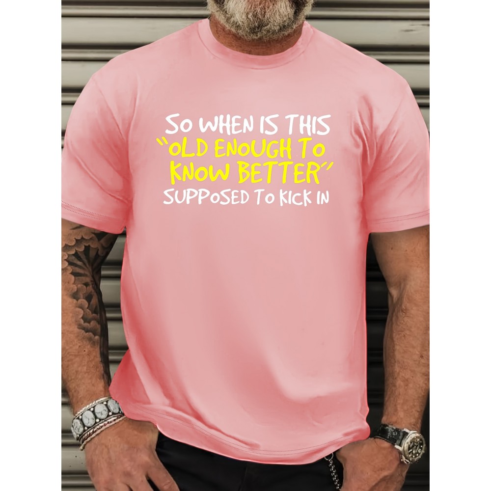 Plus Size Men's Casual Round Neck T-Shirt - 