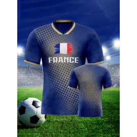 Professional Sports Fabric Men'S Creative Pattern Print Country Home Soccer Jersey T-shirt