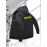 Men'S Plus Size Casual Hooded Jacket - Black with Orange 