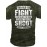 Men's Bold Graphic T-Shirt - Funny Shooting Sports Saying Back Print - Dark Olive Green Crew Neck Tee - Stretch Fabric Casual Shirt for Everyday & Weekend Outfits - Machine Washable Adult Sizes, Relaxed Style, Statement Design, Comfortable Fit, Short Sleeve Top, Humor Lovers, PLUS SIZE